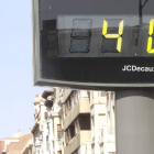 Imagen del termómetro al sol de Guzmán, que marcaba 40º.