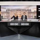 François Hollande, candidato socialista, frente al presidente francés, Nicolas Sarkozy.