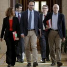 Llegada del equipo negociador del PSOE a la reunión a tres, con Podemos y Ciudadanos.