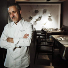 El chef Sergi Arola, en su local madrileño, después de  conocer que finalmente había sido levantado el embargo.