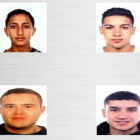 Los cuatro fugitivos; de izquierda a derecha: Moussa Oukabir, Said Aallaa, Mohamed Hychami y Younes Abouyaaqoub.