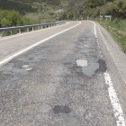 Estado de un tramo de carretera entre Riaño y Vegacerneja de la N-625. CAMPOS