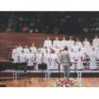 La Escolanía de Pueri Cantores Catedral de León, cantando en el Auditorio