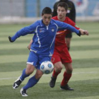 Merino, en primer término, con la elástica del Huracán Z.