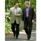 Hosni Mubarak junto a George Bush en Camp David