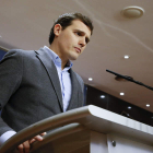 El líder de Ciudadanos, Albert Rivera, durante una rueda de prensa. FERNANDO ALVARADO