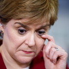 La líder del Partido Nacional Escocés (SNP), Nicola Sturgeon, tras conocer los resultados.