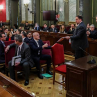 Los independentistas catalanes en el inicio del juicio al Procés.