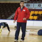 Manolo Cadenas durante el entrenamiento de ayer. El último, de momento, en el Ademar.