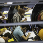 Estudiantes de selectividad en la Universitat Pompeu Fabra (UPF) el pasado junio.