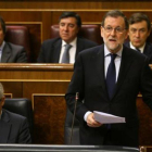 Mariano Rajoy responde a una pregunta, ayer, en el Congreso.
