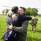 Sunak da la bienvenida a Zelenski ayer en Chequers, la casa de campo del primer ministro. SIMON DAWSON