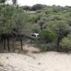 Vista general del lugar donde ayer se encontró el cuerpo sin vida de una mujer en el río Segura