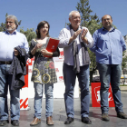 José María González, Carmen Duce, Cayo Lara y Santiago Ordóñez, ayer en León.