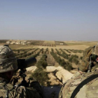 Militares estadounidenses en la localidad siria de Manbij.
