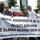 Protesta ante el consulado de Arabia Saudí en Estambul por la desaparición de Jashoggi.