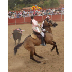 La rejoneadora lusitana Ana Rita, ayer en Valdepiélago.