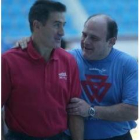 Manolo Cadenas, a la izquierda, se mide esta tarde a su amigo Equisoain