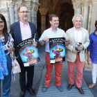 Rodríguez, Martínez, Velasco, Celis y Alba ayer en el monasterio de Carracedo.