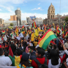 Ciudadanos y partidos de la oposicion protestan contra la reeleccion del presidente de Bolivia,  Evo Morales.