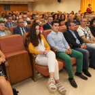 Alumnos, profesores y autoridades, durante el acto de apertura del curso académico en el Campus de Ponferrada. L. DE LA MATA