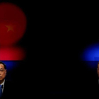El primer ministro chino, Li Keqiang, y el presidente de la UE, Donald Tusk, este martes en rueda de prensa.