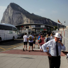 La entrada a Gibraltar, esta mañana.