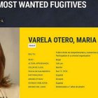 El pasquín de Europol sobre Tania Varela, la mujer más buscada de Europa hasta su caída esta semana.