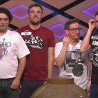 Héctor Miguel Paramio, Javier Miralles, Rubén Calvo y Alfredo Mayo, en el plató de ¡Boom!