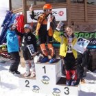 Carmen Díez, en el tercer puesto del podio de la prueba aragonesa