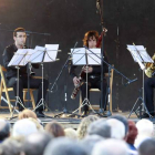 El quintento de viento de la JMJ ofreció ayer un recital en la plaza de San Marcelo.