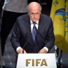 El presidente de la Fifa, Joseph Blatter en su discurso.