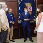 Igea, Lorenzo Amor, Mañueco y Ana Carlota Amigo ayer, en la reunión Junta-ATA. NACHO GALLEGO