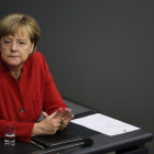 Angela Merkel en el Bundestag.