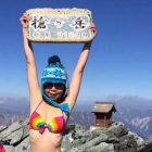 La escaladora taiwanesa Gigi Wu, en uno de sus famosos selfis, en octubre del 2015.