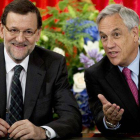 El presidente chileno, Sebastián Piñera, junto a Mariano Rajoy