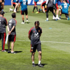 Lopetegui, en un entrenamiento de la selección española en Krasnodar.