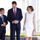 El Rey Felipe VI y la Reina Letizia junto al presidente del Perú, Ollanta Humala.