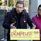 Los diputados de la CUP Vidal Aragonés y Natalia Sánchez, en un mitin la pasada campaña electoral.