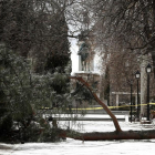 Precinto policial en el parque del Retiro de Madrid