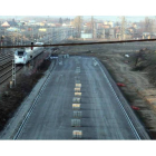 Obras del AVE paradas desde hace meses, justo a la entrada de la capital leonesa.