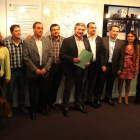 Presidente y vocales de la Mancomunidad, ayer en Carracedelo.