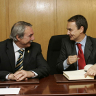 Canedo y Zapatero en una visita a Camponaraya en el 2007.