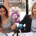 Lorena González y Pablo Fernández, en una reciente rueda de prensa en Ponferrada. ANA F. BARREDO