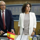 Montoro y Sáenz de Santamaría presidieron el Consejo de Política Fiscal y Financiera. CHEMA MOYA