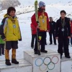 Podio de la prueba alevín 2 masculina en el que aparecen dos leoneses