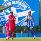 Un momento del partido entre el Fabril y la Deportiva disputado en tierras gallegas