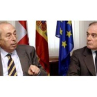 José María González y Tomás Villanueva durante la reunión que mantuvieron ayer en Valladolid.
