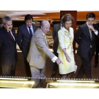 La Reina doña Sofía durante la inauguración hoy del nuevo Parador Nacional de Corias.