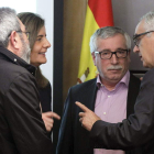 Méndez, Báñez, Toxo y el presidente del Consejo Económico y Social, Marcos Peña.